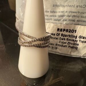 Waves of sparkling glam bomb party ring size 8